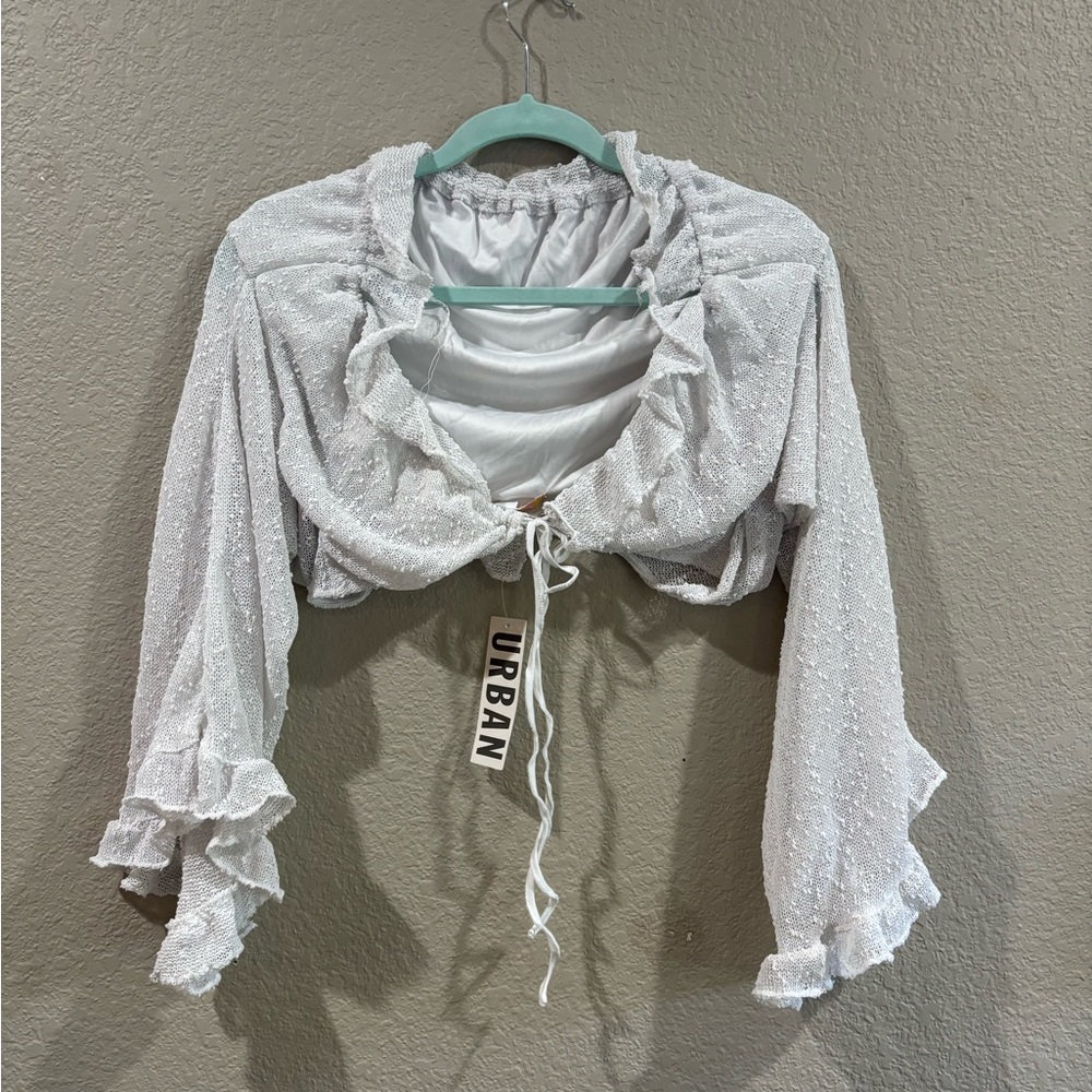Urban Outfitters crochet top. Size M. Off white/light gray color.